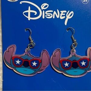 Disney Stitch Earrings with Red and Blue Stars